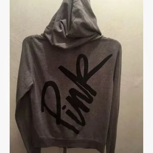 Victoria’s Secret Pink Women’s Gray Full Zip W/Pockets Hoodie Size XS NEW